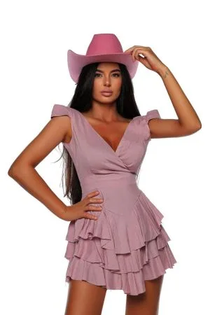 Rochie cu volane din in