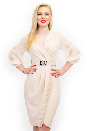 Rochie Dama Lorena Eleganta Crem