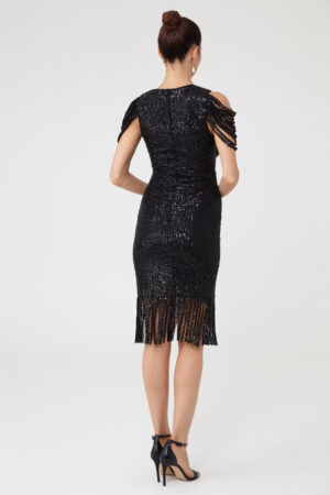 Rochie eleganta mini rochie fara maneci cu paiete