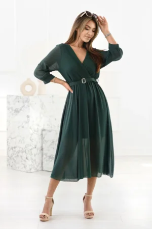 Rochie eleganta verde cu decolte...