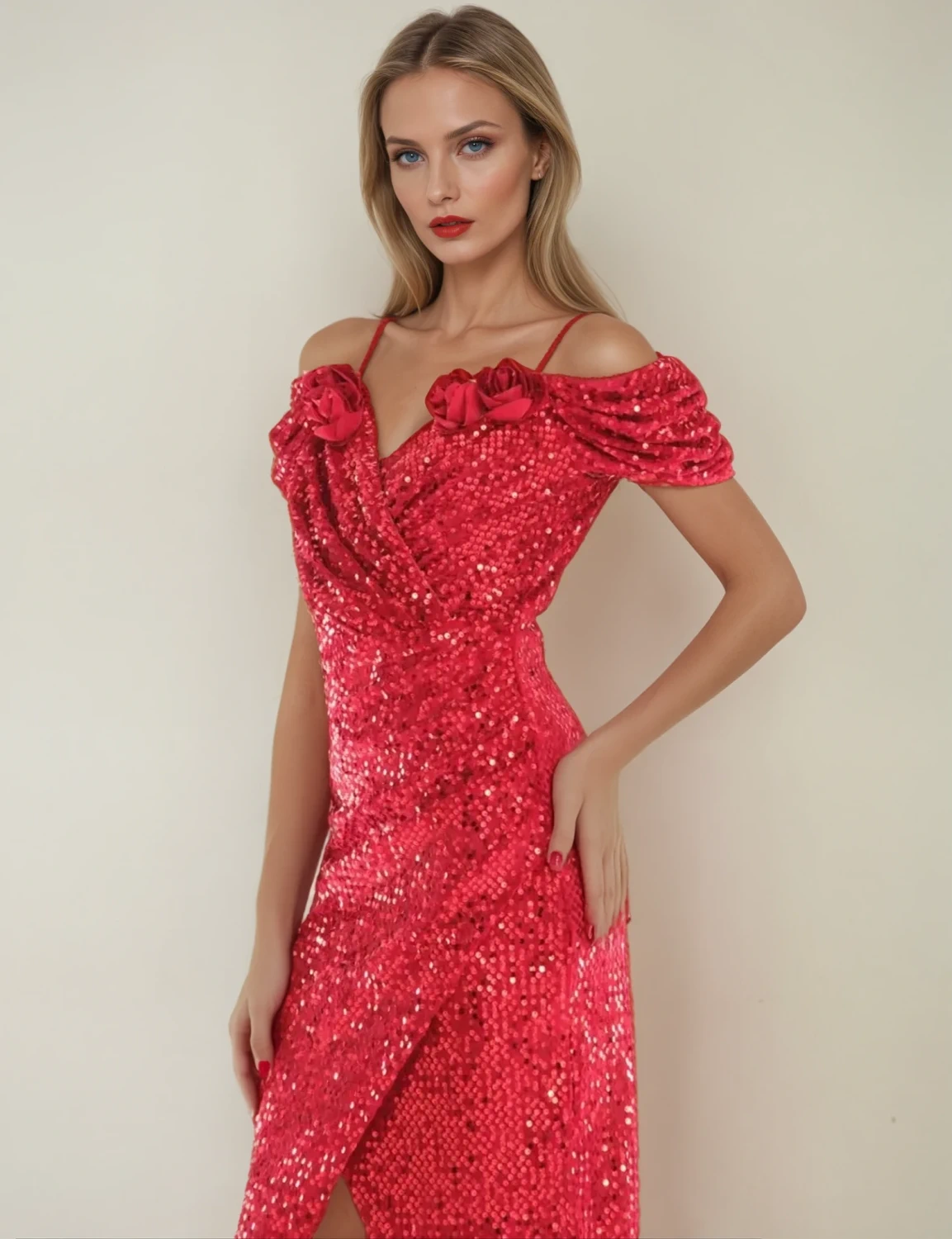 Rochie eleganta cu paiete si det... - imagine 2
