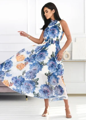 Rochie lunga cu imprimeu floral ...