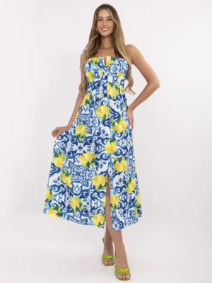 Rochie midi cu imprimeu lamai în...