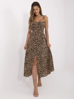 Rochie midi cu imprimeu leopard ...