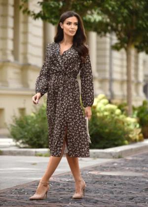 Rochie midi eleganta cu imprimeu...