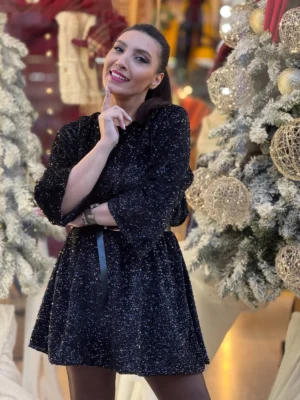 Rochie neagra din paiete