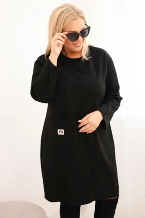 Rochie neagra marime mare cu cro...