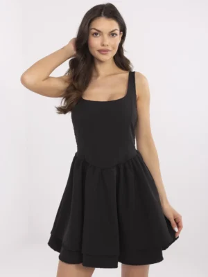 Rochie neagra scurta cu bretele ...