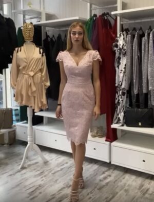 Rochie de ocazie conica din broderie