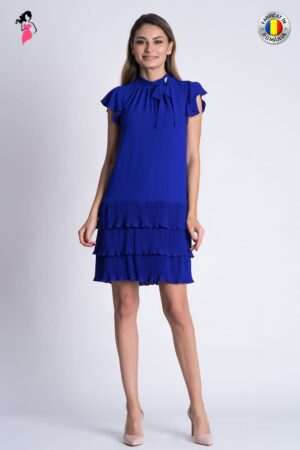 Rochie de ocazie vaporoasa croita drept