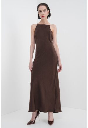 Rochie lunga cu model uni - fara maneci