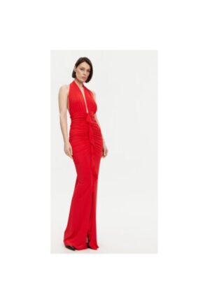 Rochie dama  53-3349 - Poliester/Elastan - Rosu