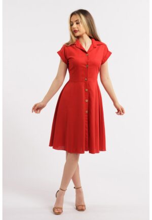 Rochie-camasa evazata din in