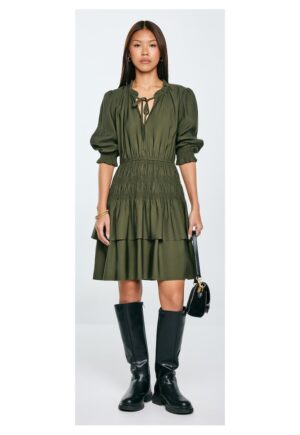 Rochie scurta cu volane si decolteu in V Kakuni