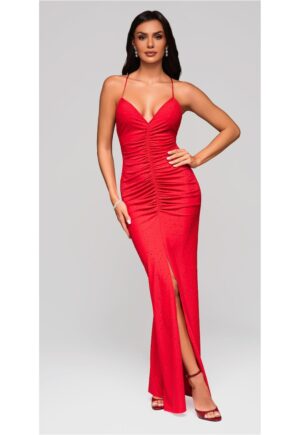 Rochie de seara Maxi LARICA LA-OM-DLR200 - Nude - XL - Rosu