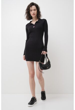 Rochie-pulover striata si tricotata