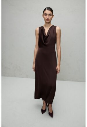 Rochie din satin cu decolteu drapat