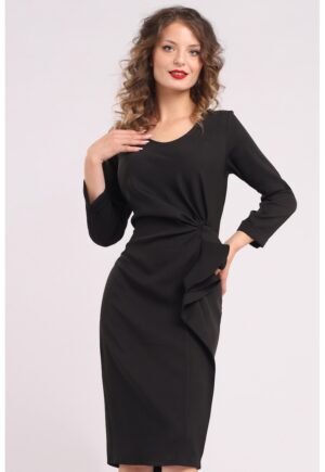 Rochie midi cu franjuri si volane