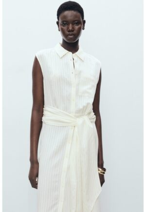 Rochie midi cu cordon in talie