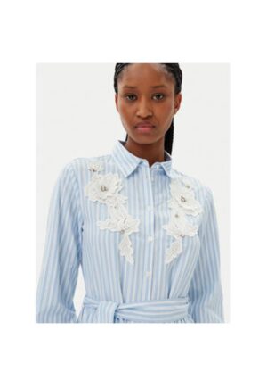 Camasa stil rochie dama  511FD15026 - Poliester/Bumbac - Albastru deschis