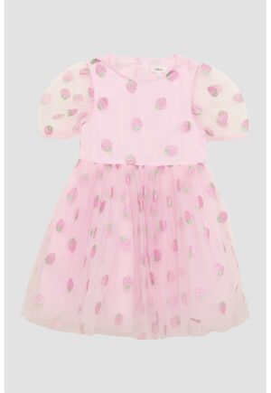 Rochie evazata cu model cu capsune