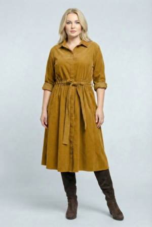 Rochie camasa din catifea reiata