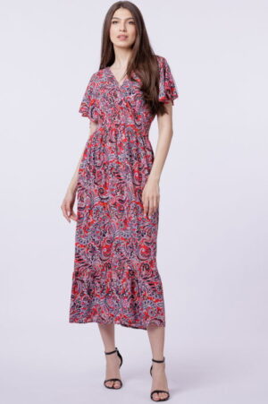 Rochie cu talia evidentiata si bust petrecut