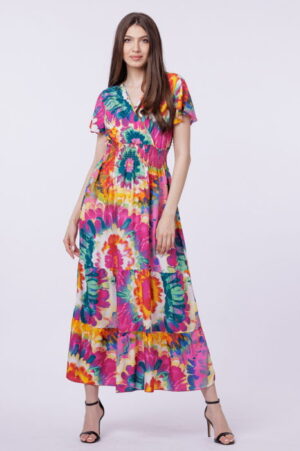 Rochie cu talia evidentiata si bust petrecut