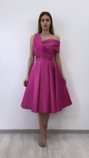 Rochie de ocazie din tafta fucsia