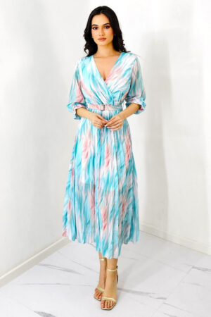 croiala plisata si imprimeu pastelat