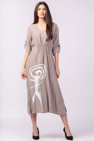 Rochie din vascoza bej