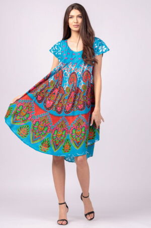 Rochie midi A-line cu imprimeu paisley