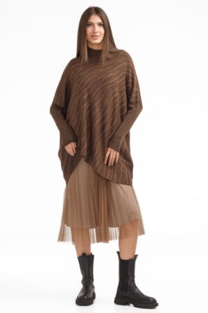 Rochie suprapusa din tulle  cu pulover asimetric