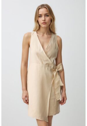 Rochie scurta cu model petrecut - Bej deschis