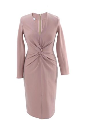 Rochie cambrata cu decolteu in V si detaliu rasucit frontal Jackie