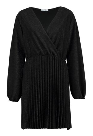 Dresses - Rochie cu decolteu in V si pliuri - Negru