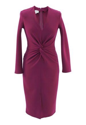 Rochie cambrata cu decolteu in V si detaliu rasucit frontal Jackie