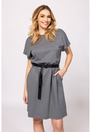 Rochie mini din amestec de modal Vikka - Gri inchis