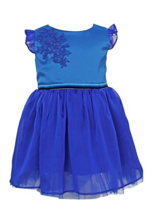Rochie evazata cu segment de satin Zoey - Albastru royal