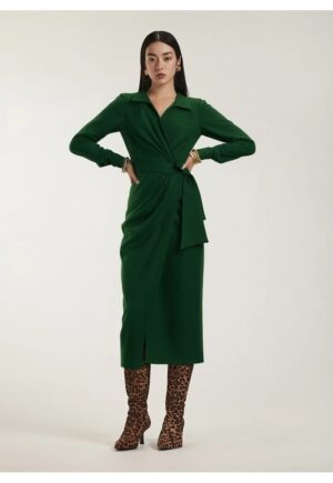 Rochie midi cu croiala petrecuta Margot