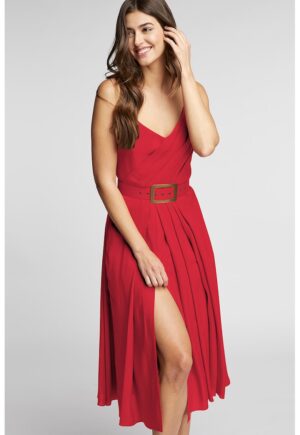 Rochie cu decolteu cache-coeur si curea asortata Ischia