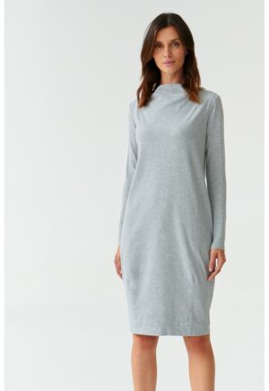 Rochie dreapta cu decolteu barcuta Awerika - Gri