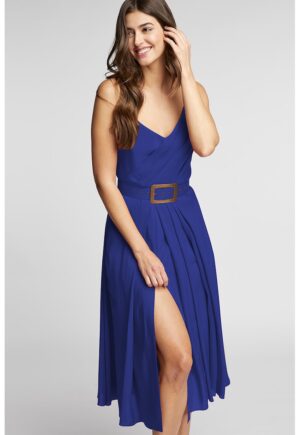 Rochie cu decolteu cache-coeur si curea asortata Ischia