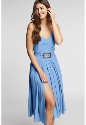 Rochie cu decolteu cache-coeur si curea asortata Ischia