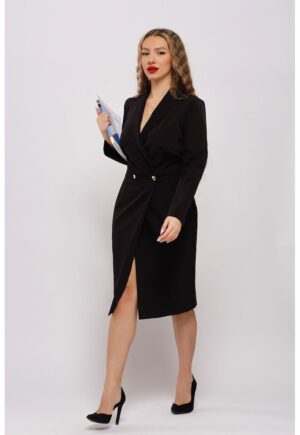 Rochie-sacou cu buzunare - Negru