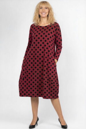 Rochie lalea cu buline embosate si catifelate