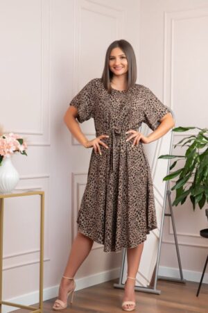 Rochie eleganta Jade cu animal print - Marrakesh Midnight