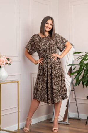 Rochie eleganta Jade cu animal print - Zanzibar Spice