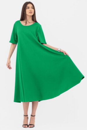 Rochie lunga A-line verde crud