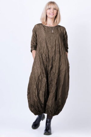 Rochie lunga gogosar din tafta cu memorie